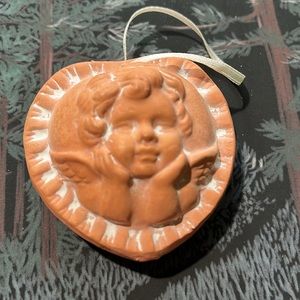 Angel Heart Shaped Ornament Terracotta